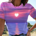 Damen-T-Shirt mit Herz-3D-Druck
