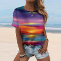 Lässiges 3D-gedrucktes Malerei-T-Shirt für Damen
