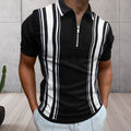 Farbeblock-Poloshirt für Herren mit Reißverschluss