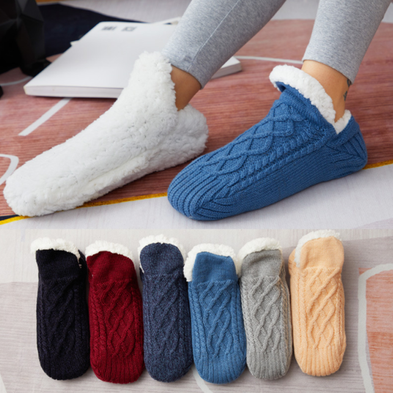 Neue Innenbereich-Socken-Hausschuhe aus Webstoff und Samt Hauptbild