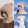 Gestrickte 3-in-1-Kälteschutzmütze für Damen