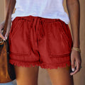 Lässige Jeans-kurze Hose für Damen mit Taschen, Baumwoll-Jeans-kurze Hose