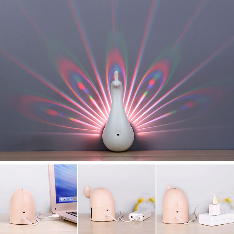Pfauen-LED-Projektor-Wandleuchten für Schlafzimmer Zweitbild