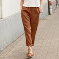 Weite Damenhose aus Leinen-Baumwolle