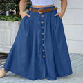 Freizeitkleid mit hoher Taille und Tasche