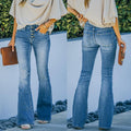 Vintage-Jeans mit hoher Taille und ausgestelltem Bein aus den 70er Jahren