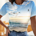 Lässiges 3D-gedrucktes Malerei-T-Shirt für Damen