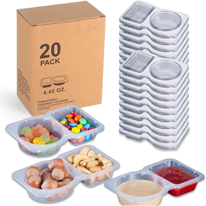 Snackbehälter mit Doppelfach und Deckel