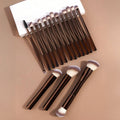 20-teiliges Make-up-Pinselset in Kaffeefarbe