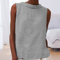 Einfarbiges T-Shirt aus Baumwolle und Leinen