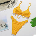 Geripptes Bikini-Set mit Schnürung