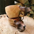 Niedliche handgemachte Holztasse mit Tiermotiv