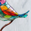 Buntglas-Vögel auf Zweig-Desktop-Ornamenten