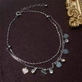 Kristallbesetztes Fußkettchen mit Diamantfransen