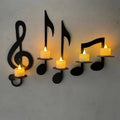 Schwarze Musiknoten-Wandleuchte