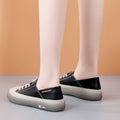 Damen-Freizeitschuhe aus weichem Leder mit elastischen Schnürsenkeln