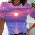 Damen-T-Shirt mit Herz-3D-Druck