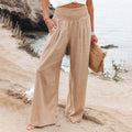 Gesmokte Hose aus Leinenmischung von Fresh Air mit Taschen