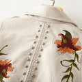 Modische Lederjacke mit Blumenmuster