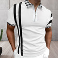 Farbeblock-Poloshirt für Herren mit Reißverschluss