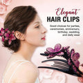 Haarspange mit doppelter Blume und Strasssteinen