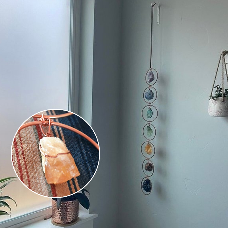 Rohkristall 7 Chakra Edelstein Wanddekoration Hauptbild