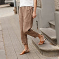 Weite Damenhose aus Leinen-Baumwolle