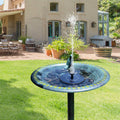 Solarbetriebener Vogelbrunnen mit Lichtern
