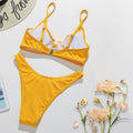 Geripptes Bikini-Set mit Schnürung