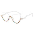 Cat-Eye-Brille mit weißen Diamanten für Damen