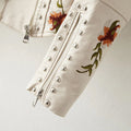 Modische Lederjacke mit Blumenmuster