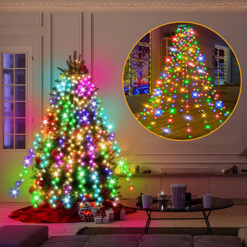 Weihnachtsbaum-Wasserfall-Lichter mit Ring Zweitbild