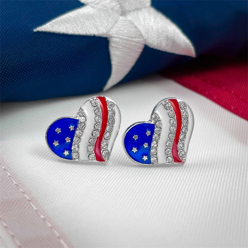 Amerikanische Herz Ohrstecker