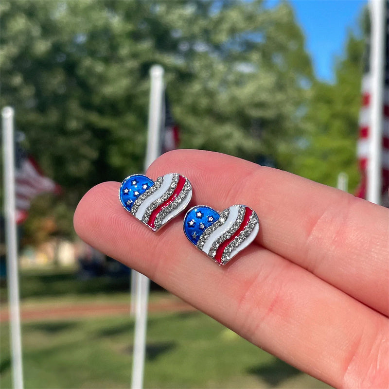 Amerikanische Herz Ohrstecker Zweitbild
