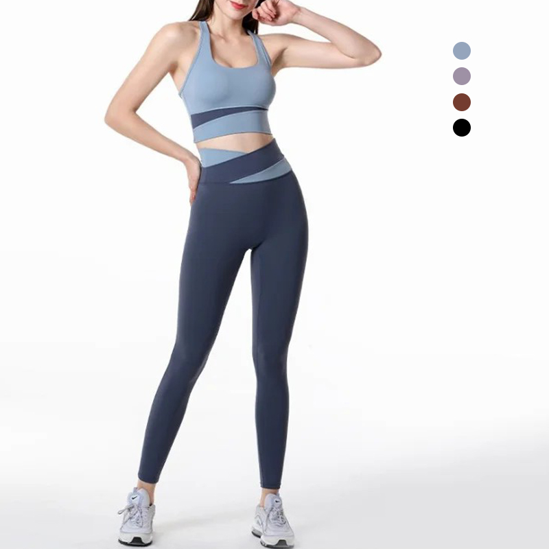 Farbcodierte hoch taillierte Bauch-Yoga-Kleidung