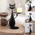 Kerzenhalter mit schwarzer Katze