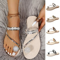 Sommerliche glänzende Strass-Sandalen