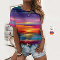 Lässiges 3D-gedrucktes Malerei-T-Shirt für Damen
