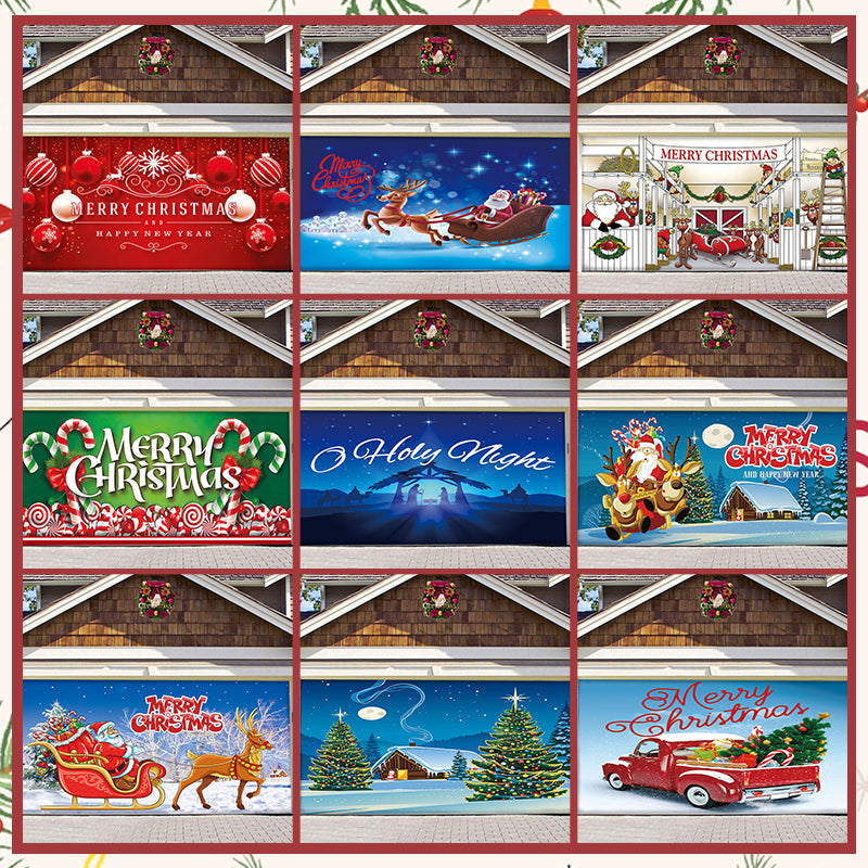 Schnee-Garagentor-Banner-Ornament Zweitbild