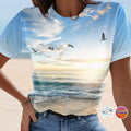 Lässiges 3D-gedrucktes Malerei-T-Shirt für Damen