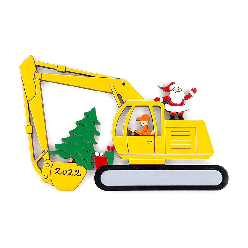 Weihnachts-Bagger-Bauornament Hauptbild