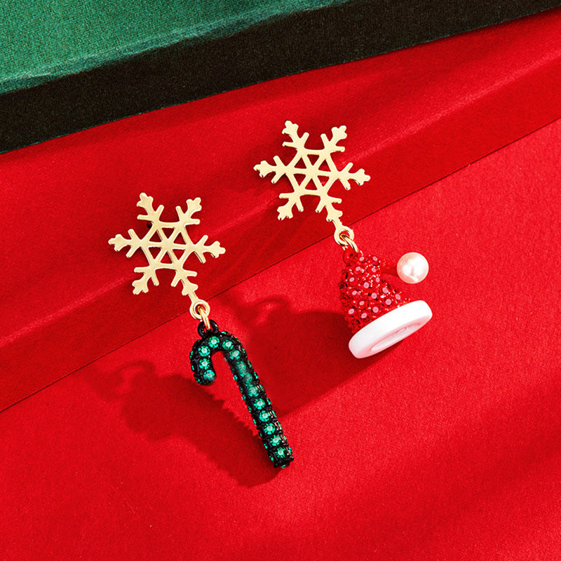 Asymmetrische Weihnachtsohrringe