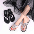 Zehensteg-Flip-Flops mit Blumenmuster und Cutout