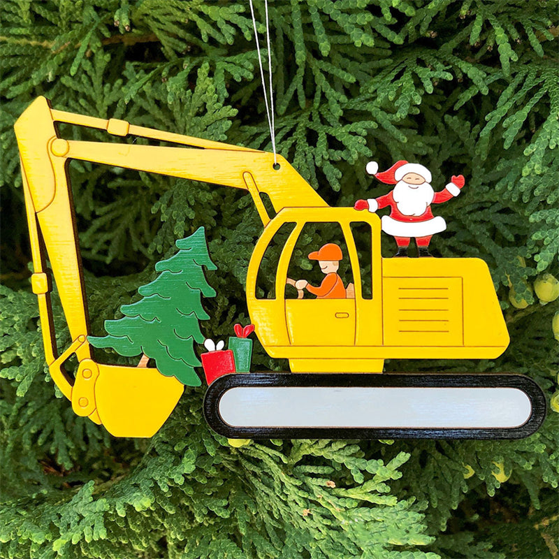 Weihnachts-Bagger-Bauornament Zweitbild