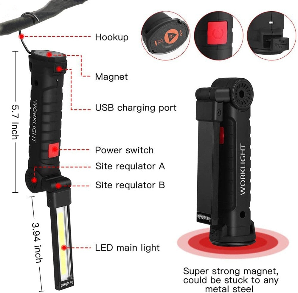 Magnetische wiederaufladbare Taschenlampe Zweitbild
