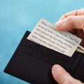 Geschenk-Geldbörsenhalter aus Edelstahl mit Kartenbeschriftung