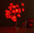 Tischleuchte mit Rosenblüten-Baum