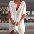 Damen-Longshirt aus Baumwolle und Leinen