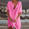Damen-Longshirt aus Baumwolle und Leinen