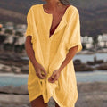 Damen-Longshirt aus Baumwolle und Leinen